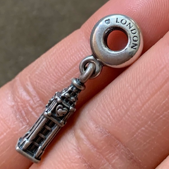 Retired Pandora Big Ben United Kingdom National Icon Bead Charm Sterling Silver - Picture 12 of 13